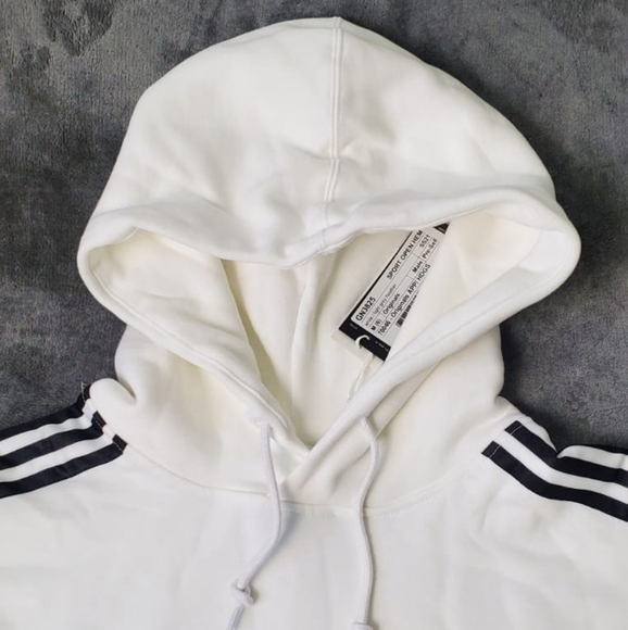 Adidas Hoodie Sport Open Hem White/LIGHT GREY  Size M Men's - Picture 6 of 16